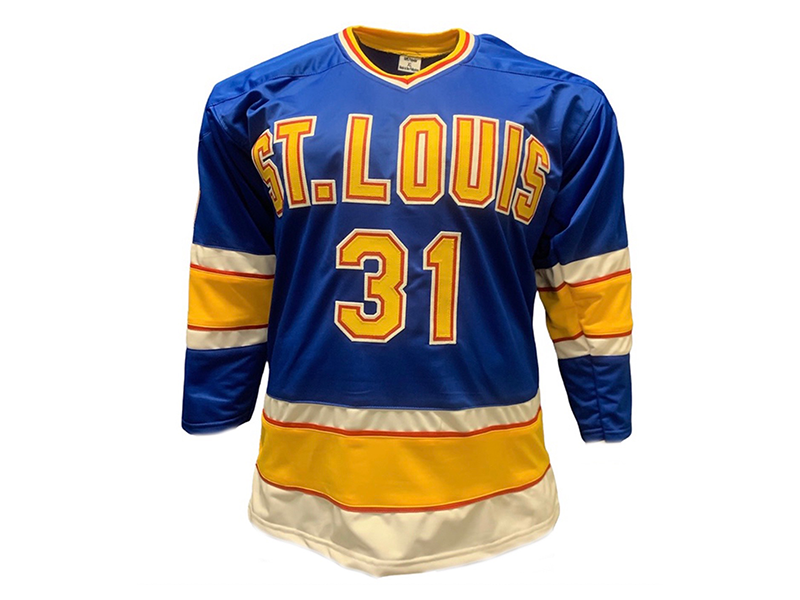 Curtis Joseph Autographed St Louis Pro Style Hockey Jersey Blue (JSA)