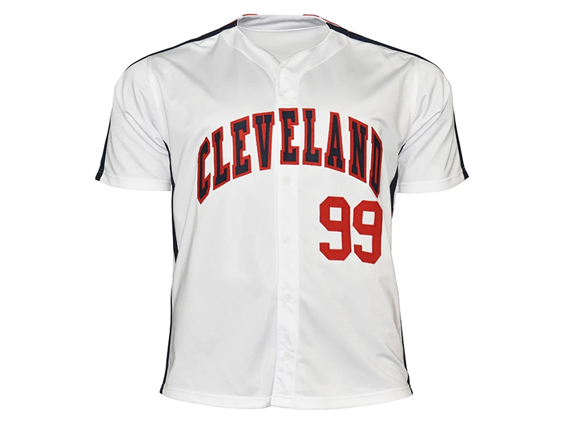 Charlie Sheen Autographed Cleveland Vaughn White Baseball Jersey (JSA)