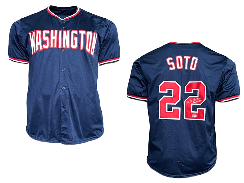 Juan Soto Autographed Washington Blue Pro Style Baseball Jersey Beckett