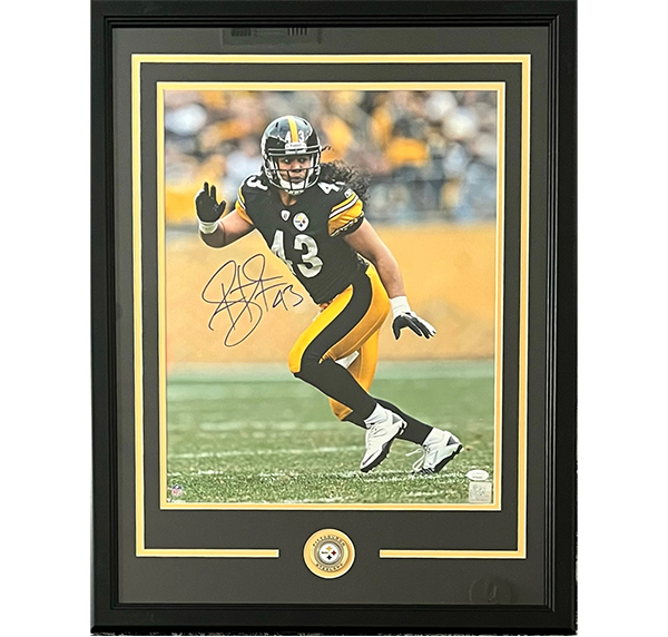 Troy Polamalu #43 Pittsburgh Steelers Autographed 16x20 Photo Framed JSA