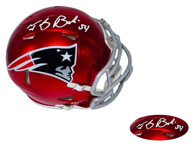 Tedy Bruschi Autographed New England Patriots Mini Flash Football Helm –  Golden Autographs