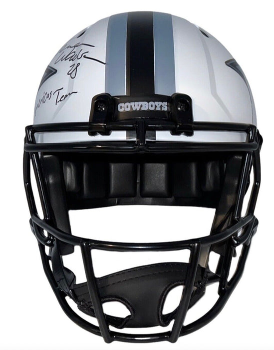 Darren Woodson Autographed "Americas Team" "3x SB Champs" Inscription Lunar Full Size Dallas Cowboys Helmet (JSA)