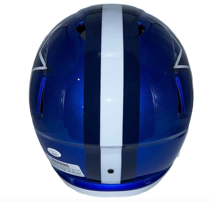Trevon Diggs Dallas Cowboys Autographed Flash Blue Full Size Helmet JSA