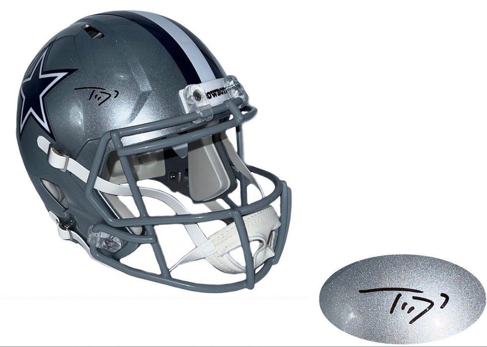 Trevon Diggs Dallas Cowboys Autographed Speed Silver Full Size Helmet JSA