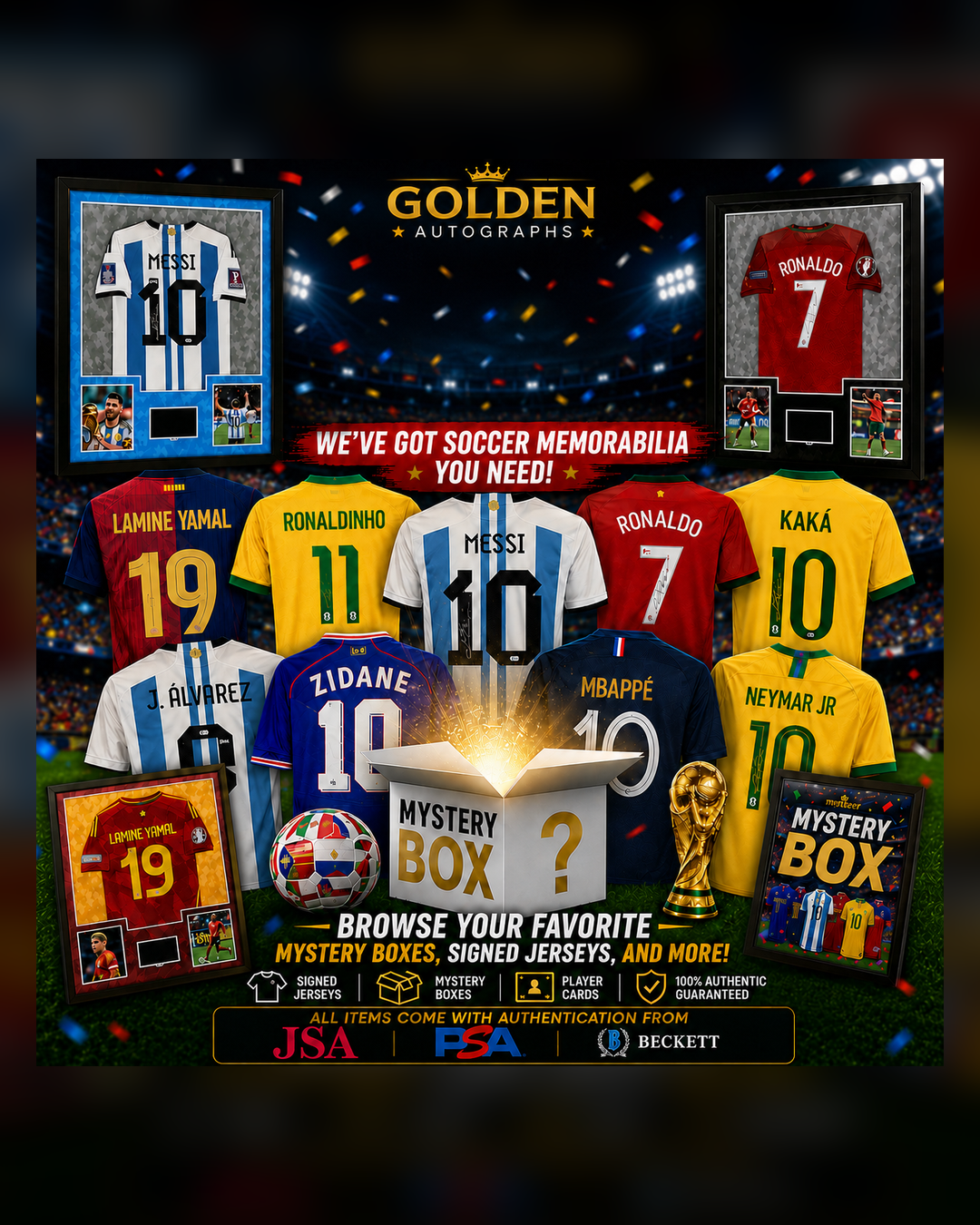 Signed Soccer Jerseys, Balls & Memorabilia | Golden Autographs