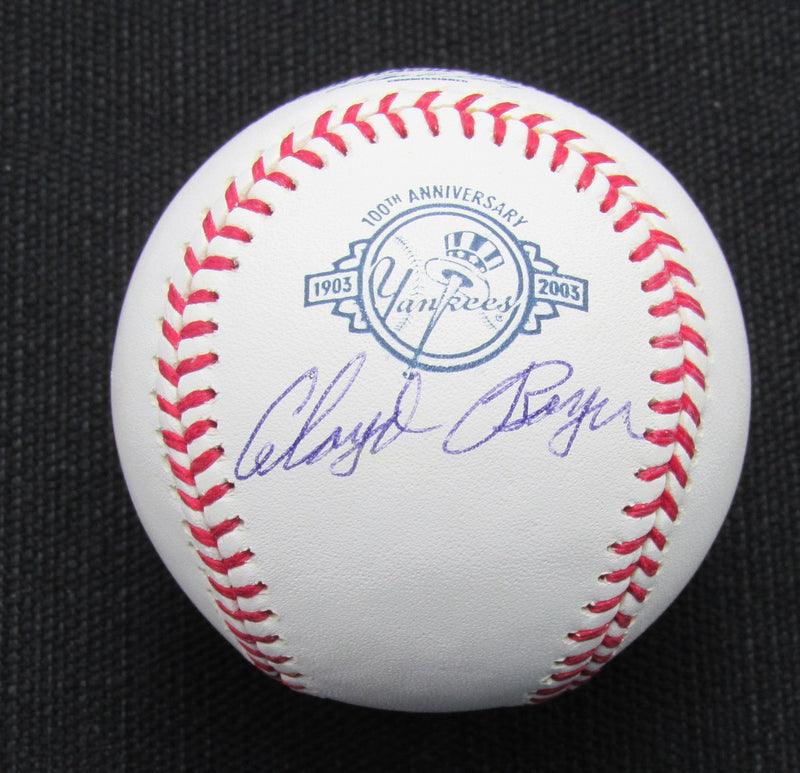 Cloyd Boyer Signed/Auto Yankees 100th OML Baseball JSA 186918