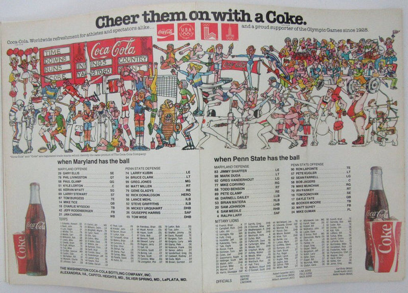 1979 Maryland vs. Penn State Nittany Lions Football Program 138629