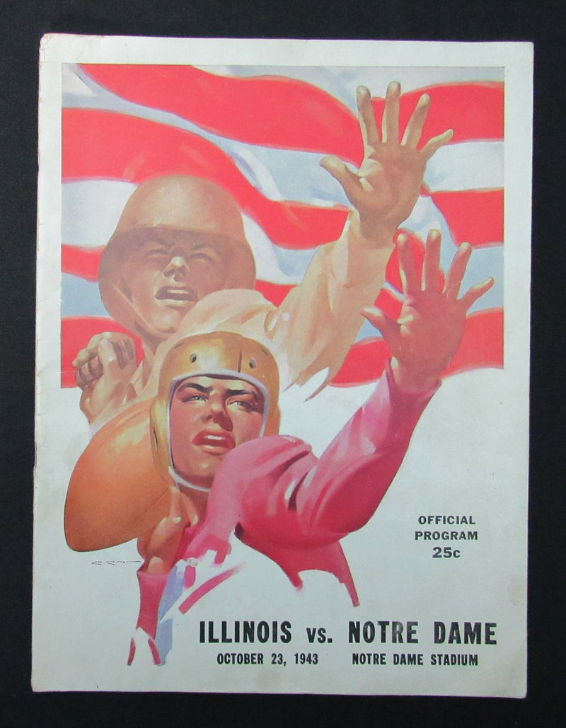 10/23/1943 Illinois vs. Notre Dame College Program 186002