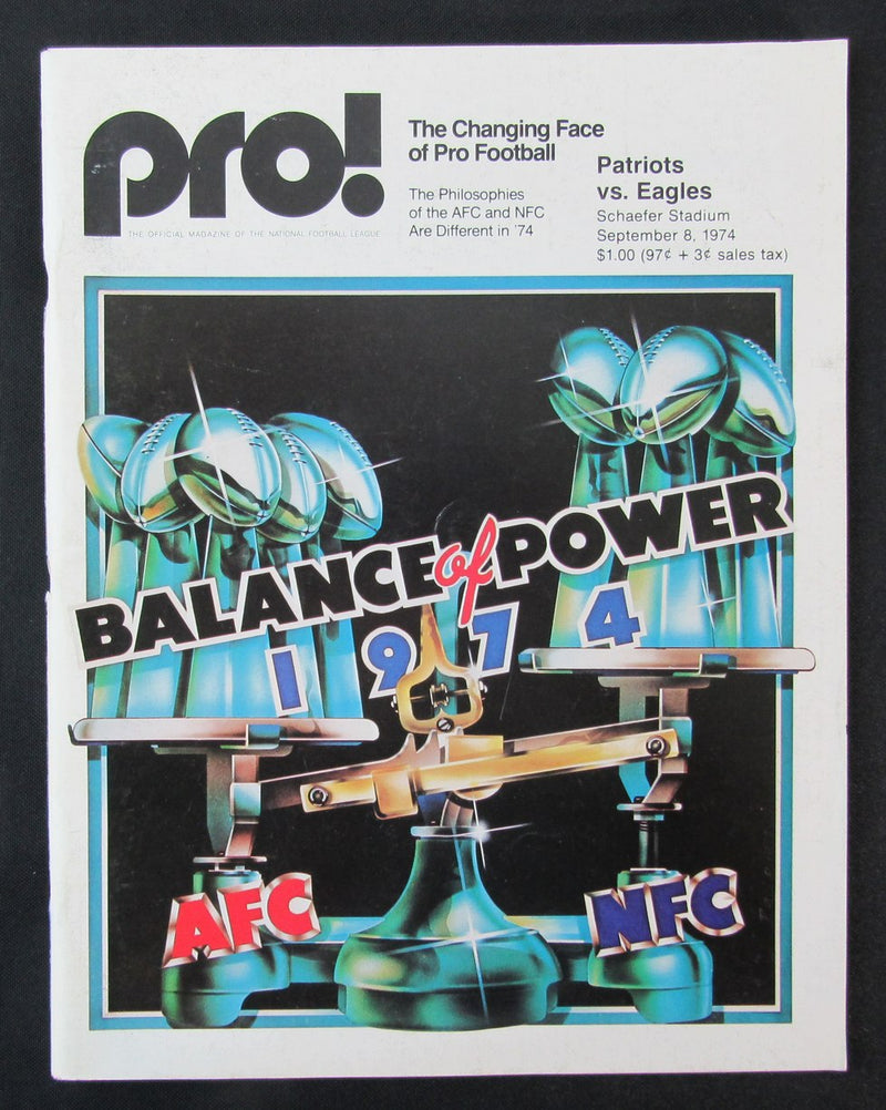 1974  New England Patriots vs. Philadelphia Eagles Program 09/08/74 172507