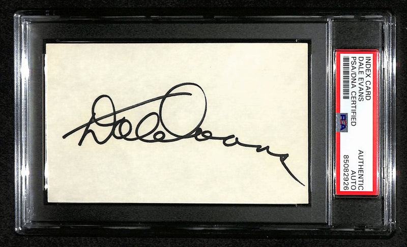 Dale Evans Signed 3x5 Index Card Actress/Singer "Roy Rogers" PSA/DNA 184356