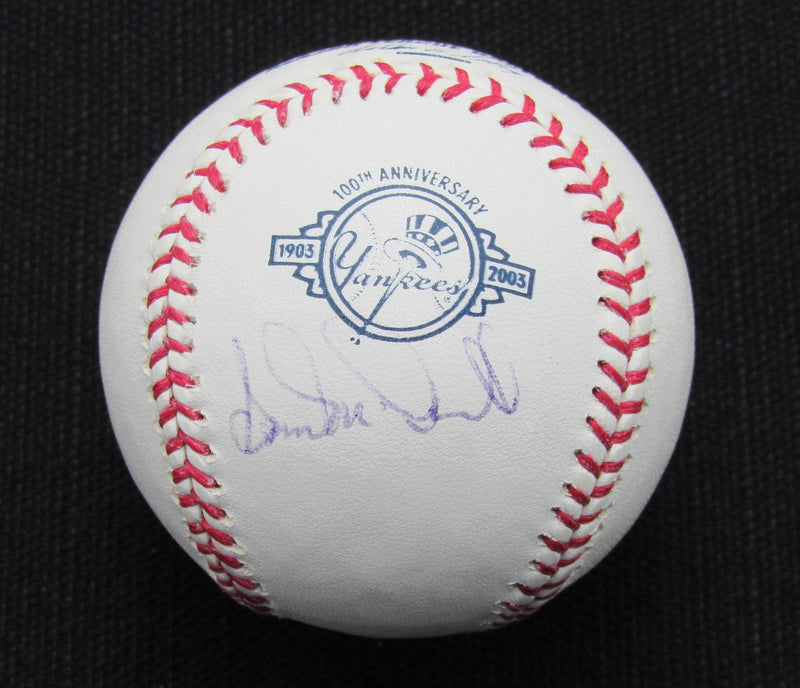 Sam McDowell Signed/Auto Yankees 100th OML Baseball JSA  186849