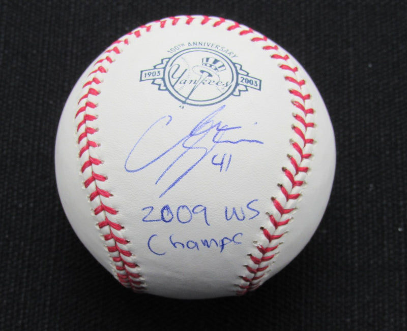 Chad Gaudin Signed/Auto Yankees 100th OML Baseball JSA Inscr 186627