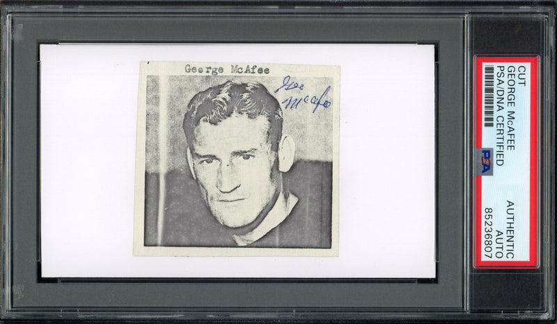 George McAffe HOF Signed/Auto Cut Photo on 3x5 Card Bears PSA/DNA 188246