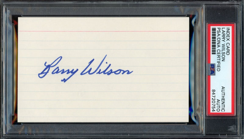 Larry Wilson HOF Autographed 3x5 Index Card St. Louis Cardinals PSA/DNA