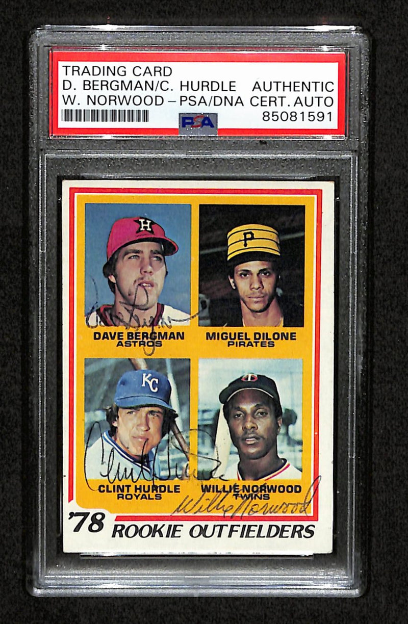 Bergman/Hurdle/Norwood Multi-Signed 1978 Topps Card #705 PSA/DNA 184564