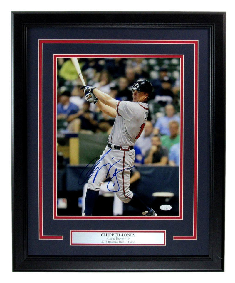 Chipper Jones HOF Autographed 11x14 Photo Atlanta Braves Framed JSA
