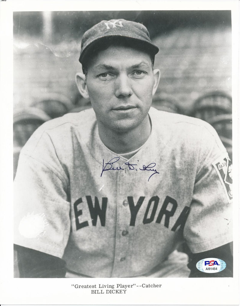 Bill Dickey HOF Yankees Signed/Autographed 8x10 B/W Photo PSA/DNA 159739