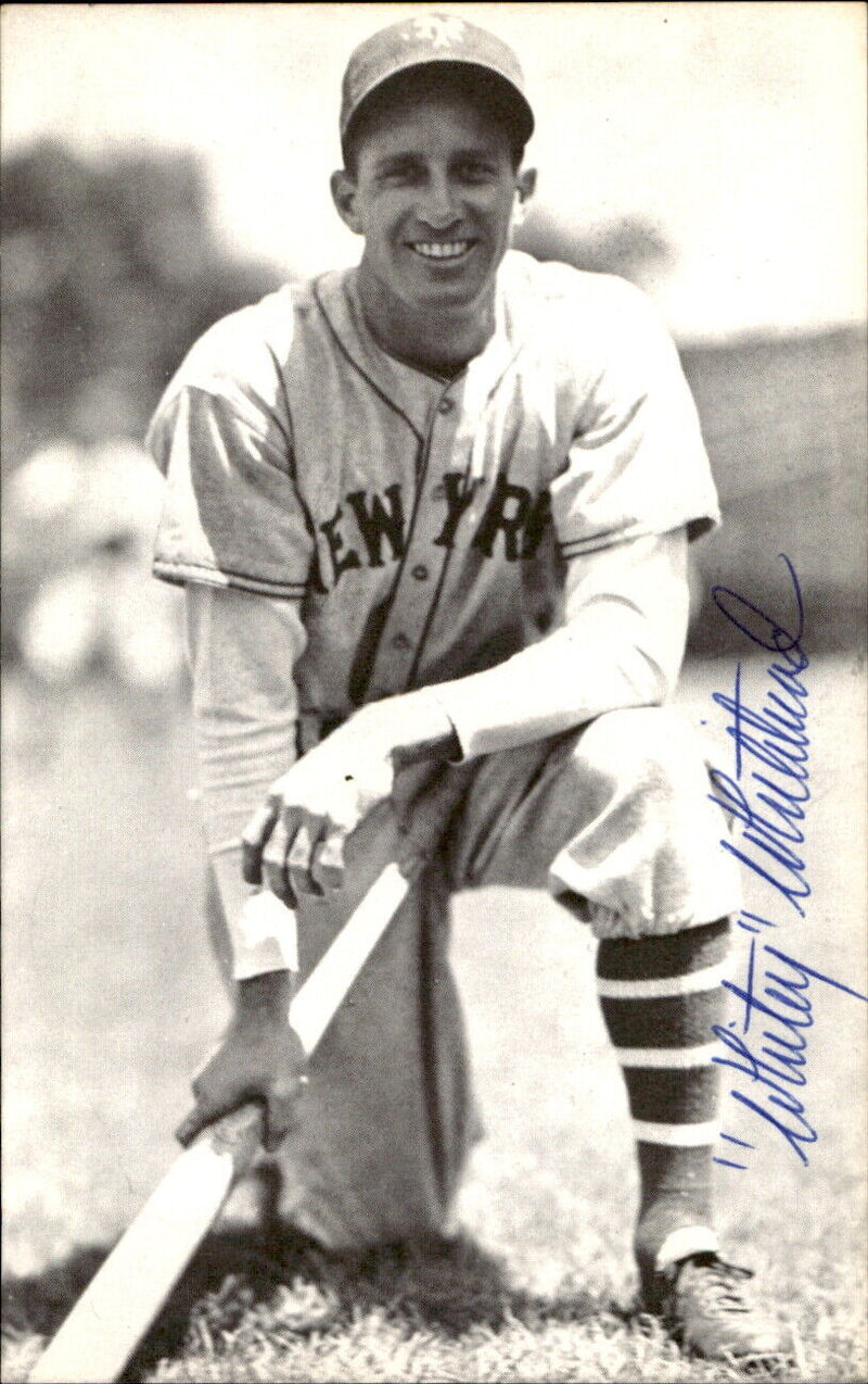Burgess Whitehead Giants d. 1993 Signed/Autographed 3x5  Photo 179328
