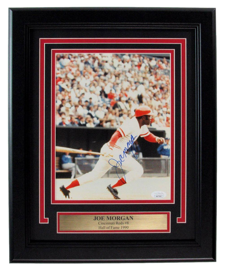 Joe Morgan HOF Signed/Autographed 8x10 Photo Cincinnati Reds Framed JSA 190839