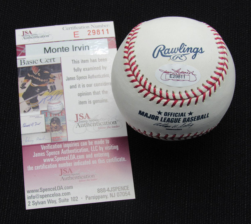 Monte Irvin Signed/Auto Yankees 100th OML Baseball JSA  186901