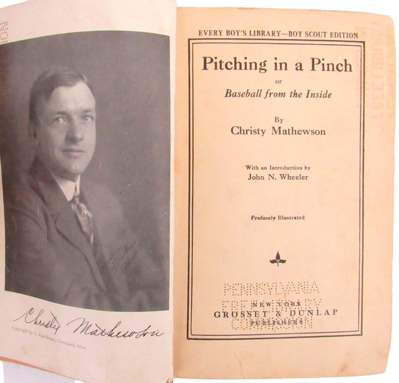"Pitching In A Pinch" by Christopher Mathewson 1912 1st Edition Book 179384