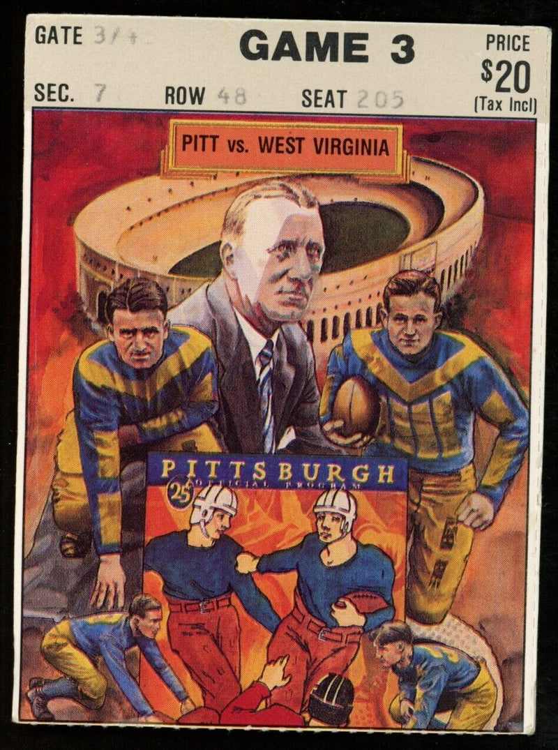 September 29, 1990 Pitt vs. West Virginia College Football Game Ticket Stub