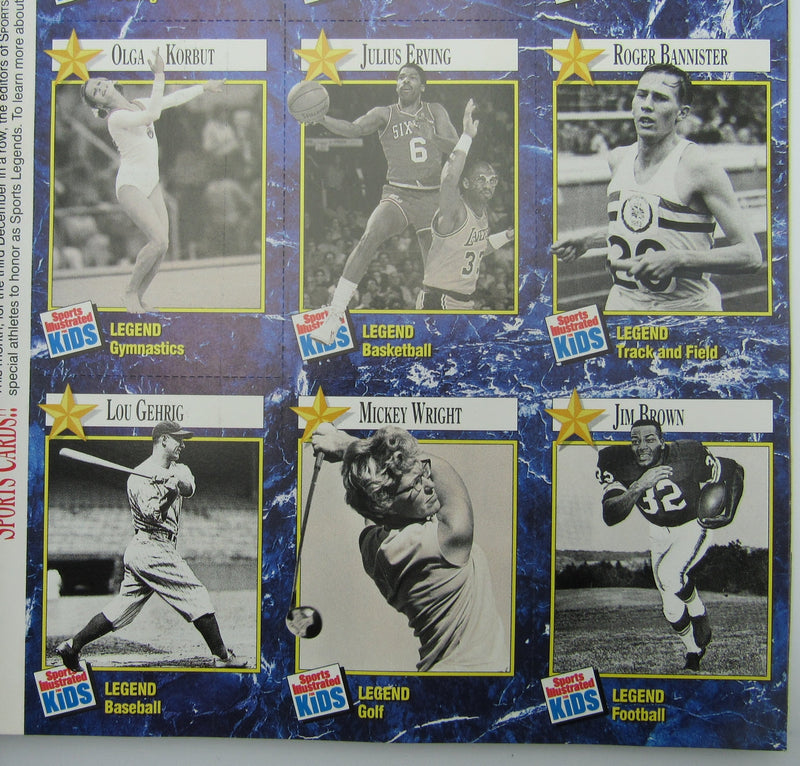 1992 SIK Magazine w/ Gehrig/Brown/Erving Uncut Sheet 159396