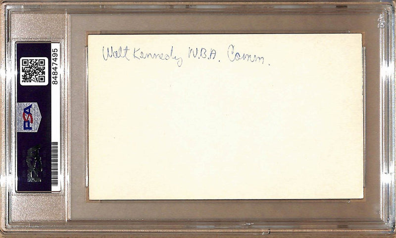 Walter Kennedy Autographed 3x5 Index Card 2nd NBA Commissioner PSA/DNA 178811