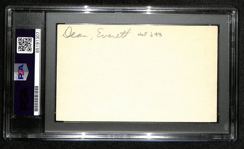 Everett S. Dean HOF Signed/Inscr 3x5 Index Card Indiana/Stanford PSA/DNA 188575