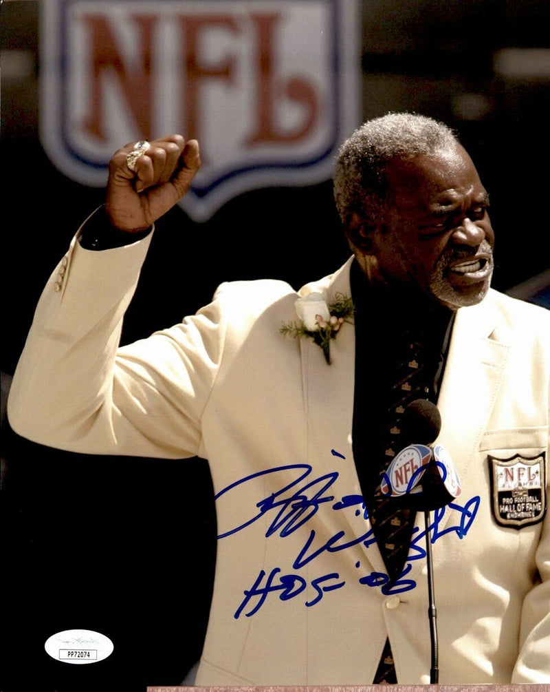 Rayfield Wright Dallas Cowboys Signed/Inscribed HOF 8x10 Photo JSA 161655
