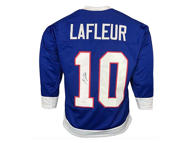 Guy Lafleur Autographed Montreal Blue Custom Hockey Jersey (JSA)