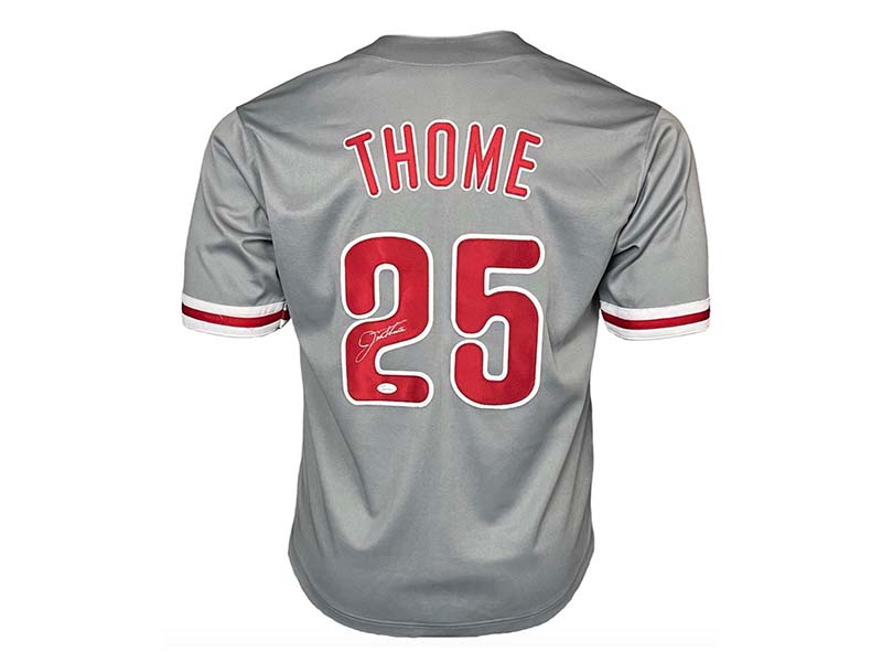 Jim Thome Autographed Chicago Pro Style Grey Baseball Jersey (JSA)