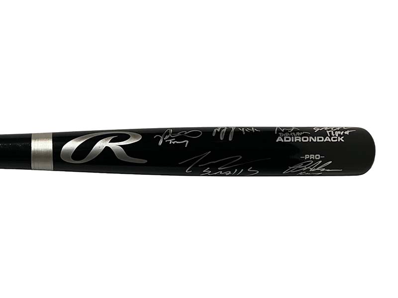 The Sandlot Cast Autographed Rawlings Black Bat (Beckett)