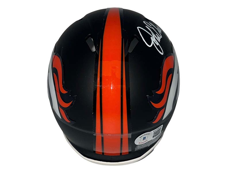 John Elway Autograph Denver Broncos Speed Mini Helmet Beckett