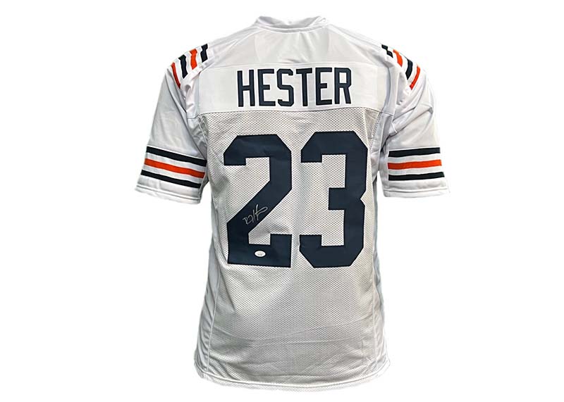 Devin Hester Autographed 100 Anniversary White Pro Style Football Jersey JSA