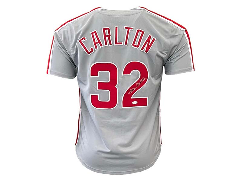 Steve Carlton Autographed Signed Philadelphia Gray Baseball Jersey (JSA)