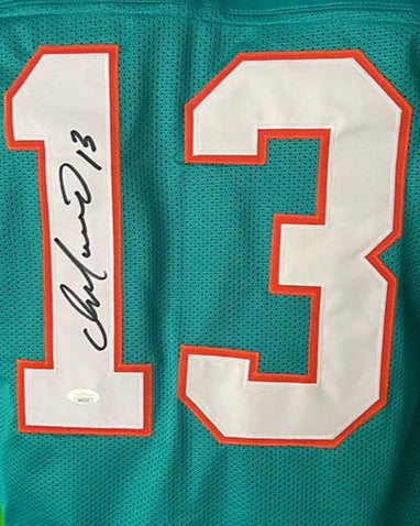 Dan Marino Autographed Teal Custom Football Jersey (JSA)