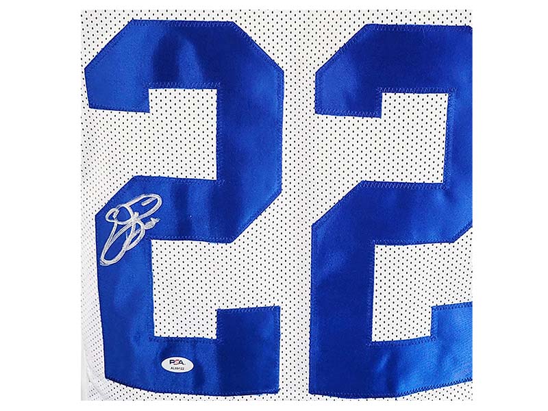 Emmitt Smith Signed Custom White Football Jersey (PSA)