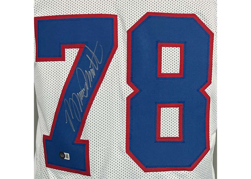 Bruce Smith Autographed Buffalo White Football Jersey Beckett