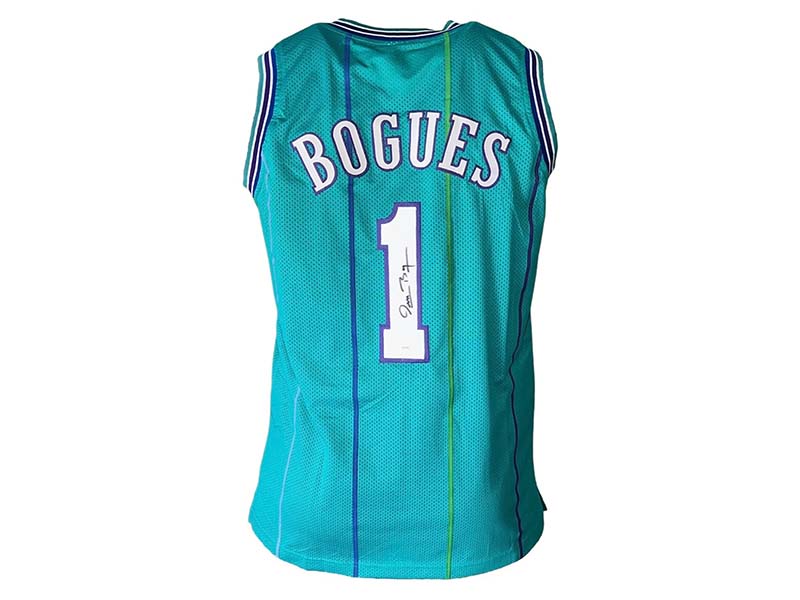 Muggsy Bogues Signed Charlotte Pro Style Teal Basketball Jersey (Beckett)