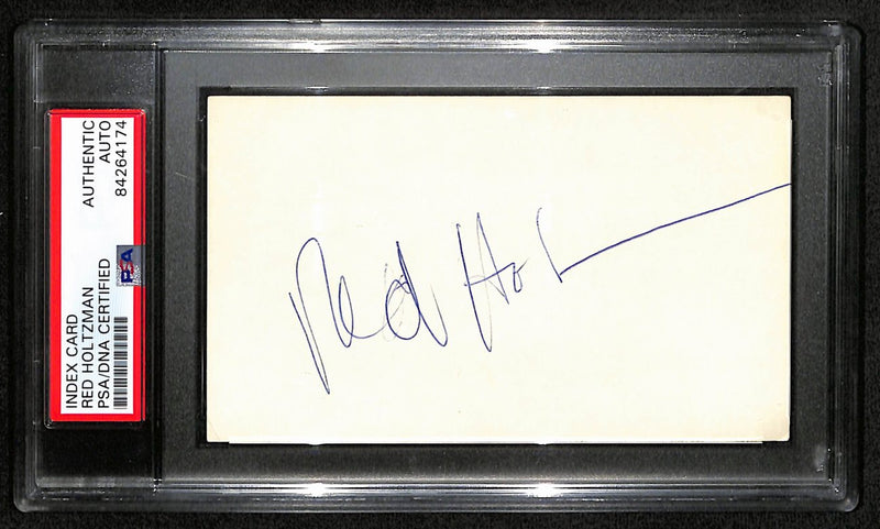 Red Holtzman HOF New York Knicks Signed/Auto 3x5 Index Card PSA/DNA 187437