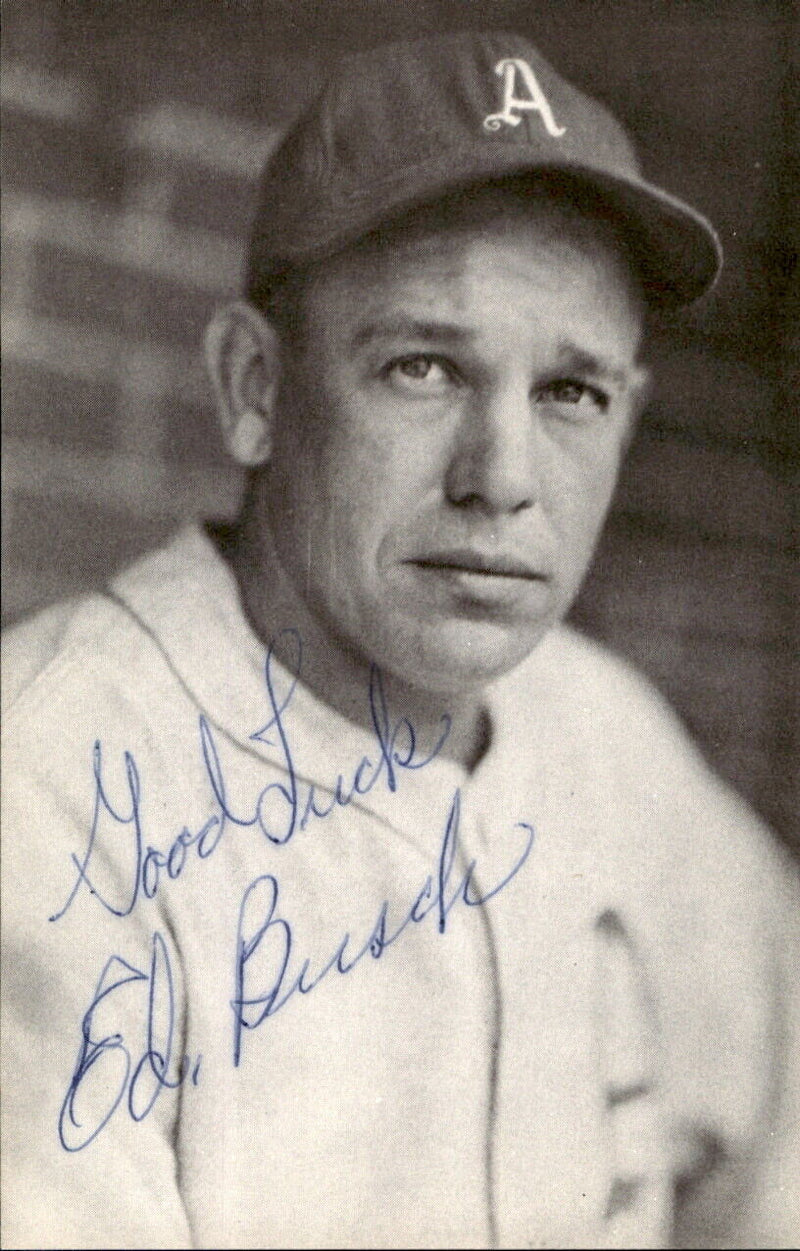 Ed Busch Athletics d. 1987 Signed/Autographed 3x5  Photo 177999