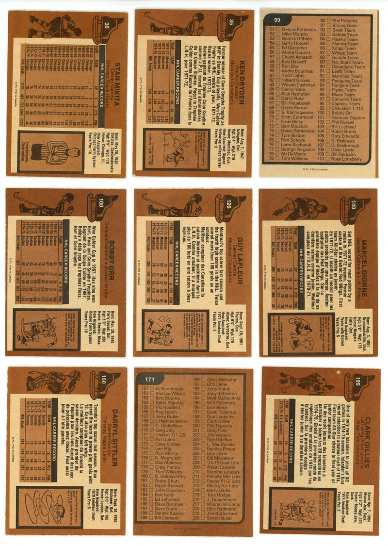 1975-76 O-PEE-CHEE HOCKEY COMPLETE SET BREAK - 17 CARDS PER BOX! 2 HOFERS PER BOX!