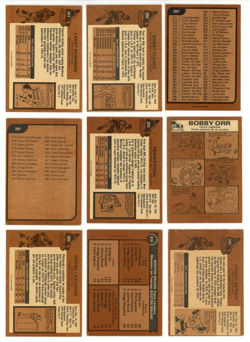 1975-76 O-PEE-CHEE HOCKEY COMPLETE SET BREAK - 17 CARDS PER BOX! 2 HOFERS PER BOX!
