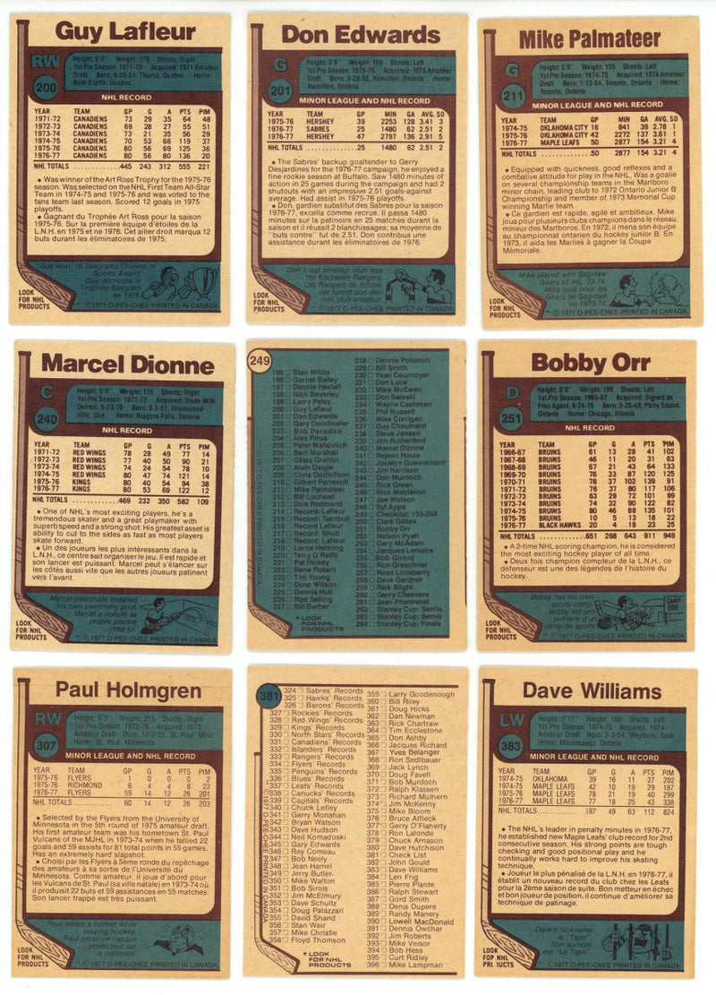 1977-78 O-PEE-CHEE HOCKEY COMPLETE SET BREAK - 18 CARDS PER BOX! 2 HOFERS PER BOX!