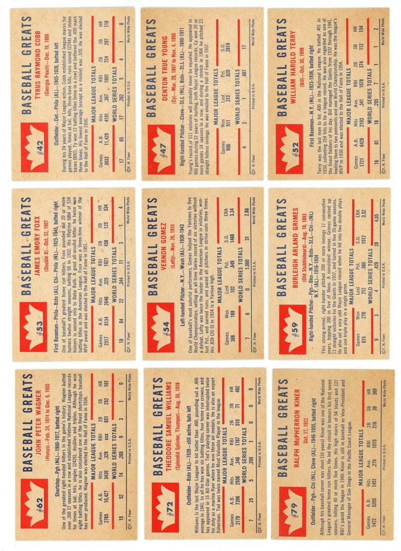 1960 FLEER BASEBALL GREATS COMPLETE SET BREAK - 3 CARDS PER BOX! 2-3 HOF IN EVERY BOX!