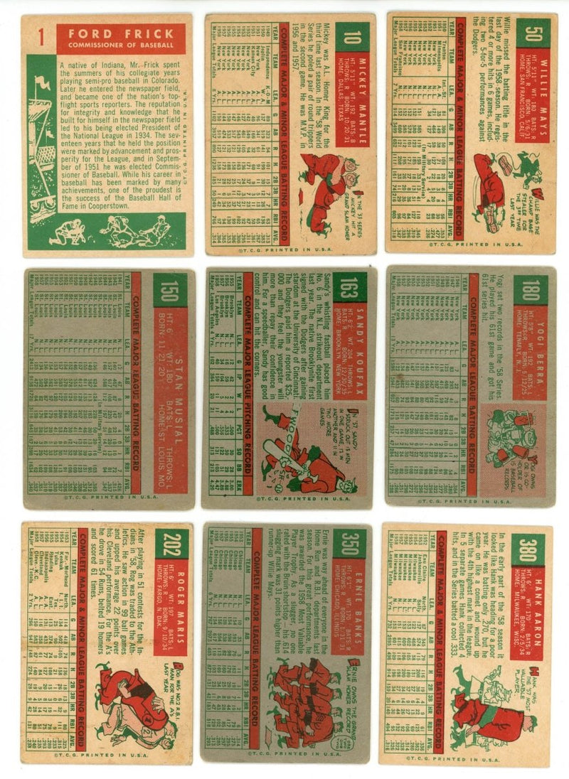 1959 TOPPS BASEBALL COMPLETE SET BREAK - 7 CARDS PER BOX! INCLUDES A HOFer AND/OR HIGH #!