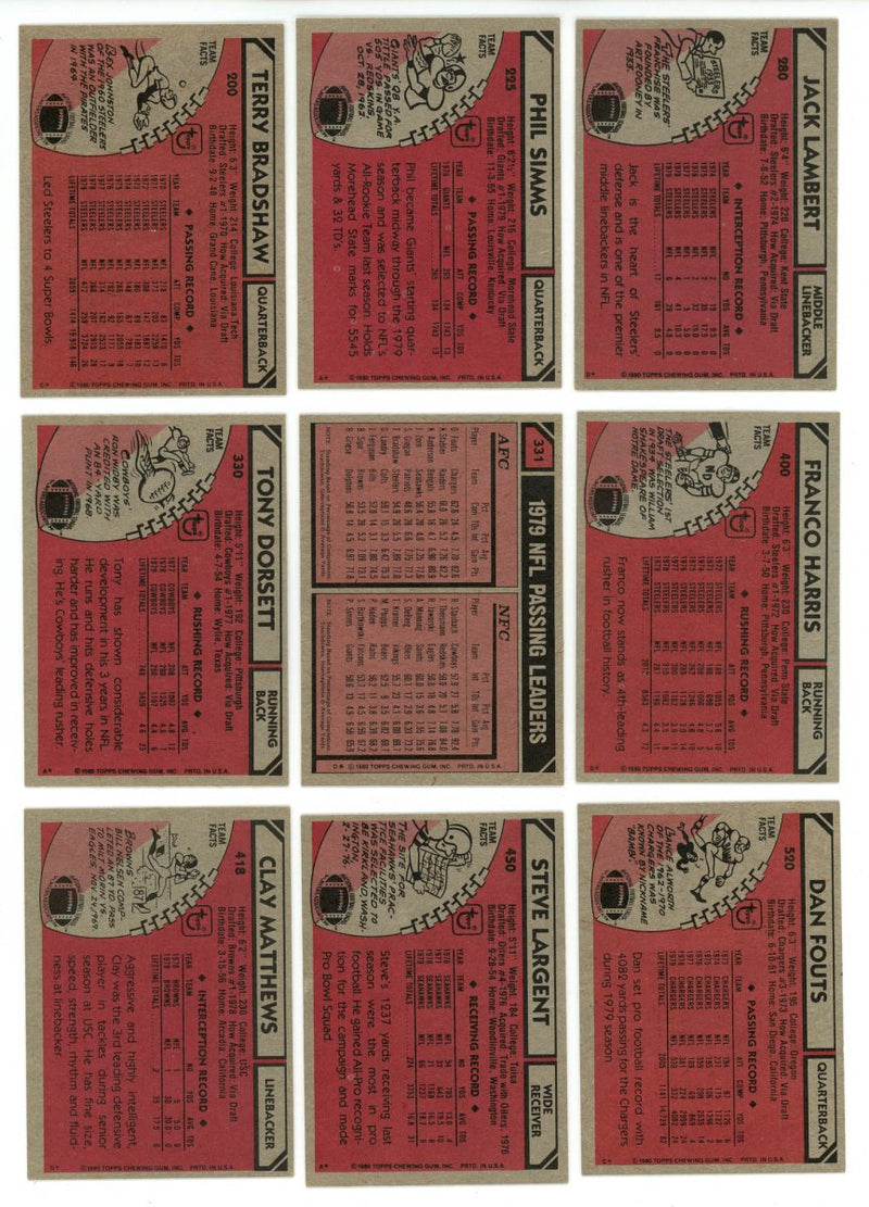 1980 TOPPS FOOTBALL COMPLETE SET BREAK - 26 CARDS PER BOX! 2 HOFERS PER BOX!