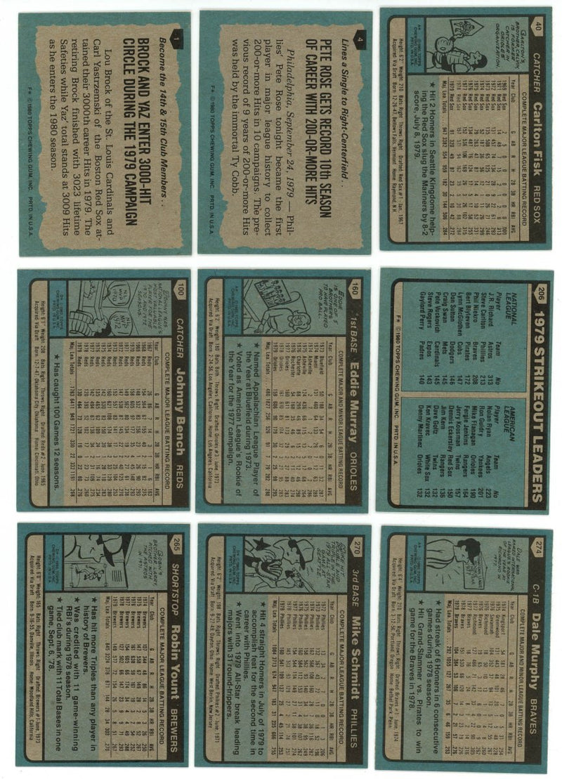 1980 TOPPS COMPLETE SET BREAK - 30 CARDS PER BOX! 2 HOFERS PER BOX!