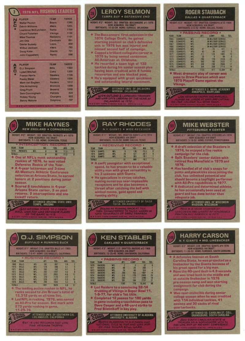 1977 TOPPS FOOTBALL COMPLETE SET BREAK - 16 CARDS PER BOX! 2 HOFERS PER BOX!